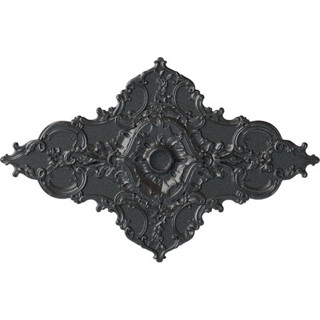 Ekena Millwork Melchor Diamond Ceiling Medallion (Fits Canopies up to 4"), 67 1/4"W x 43 3/8"H x 4"ID x 2"P, Pewter CM70X43MLPES